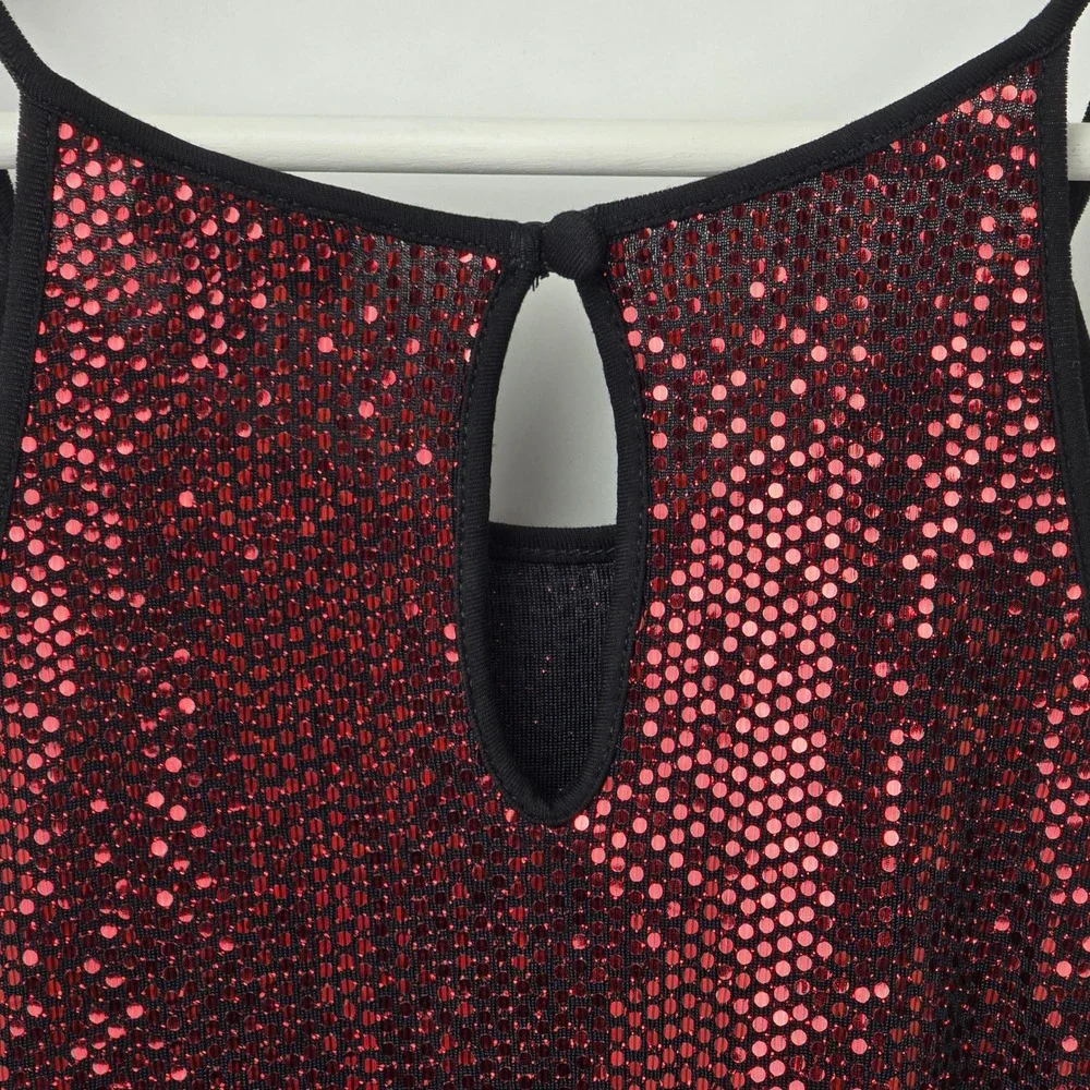 Torrid 1X Red Sequin Halter Tank Top Glitter Sparkle Night Out Party - Picture 4 of 9